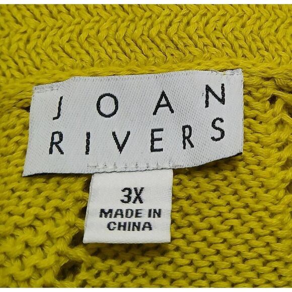 Joan rivers womens 3xl cotton open knit lime green cardigan summer spring fall - Picture 4 of 5